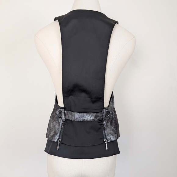 Guess Vest Waistcoat Faux Snake Sleeveless Button Up Textured Fitted - Picture 9 of 12